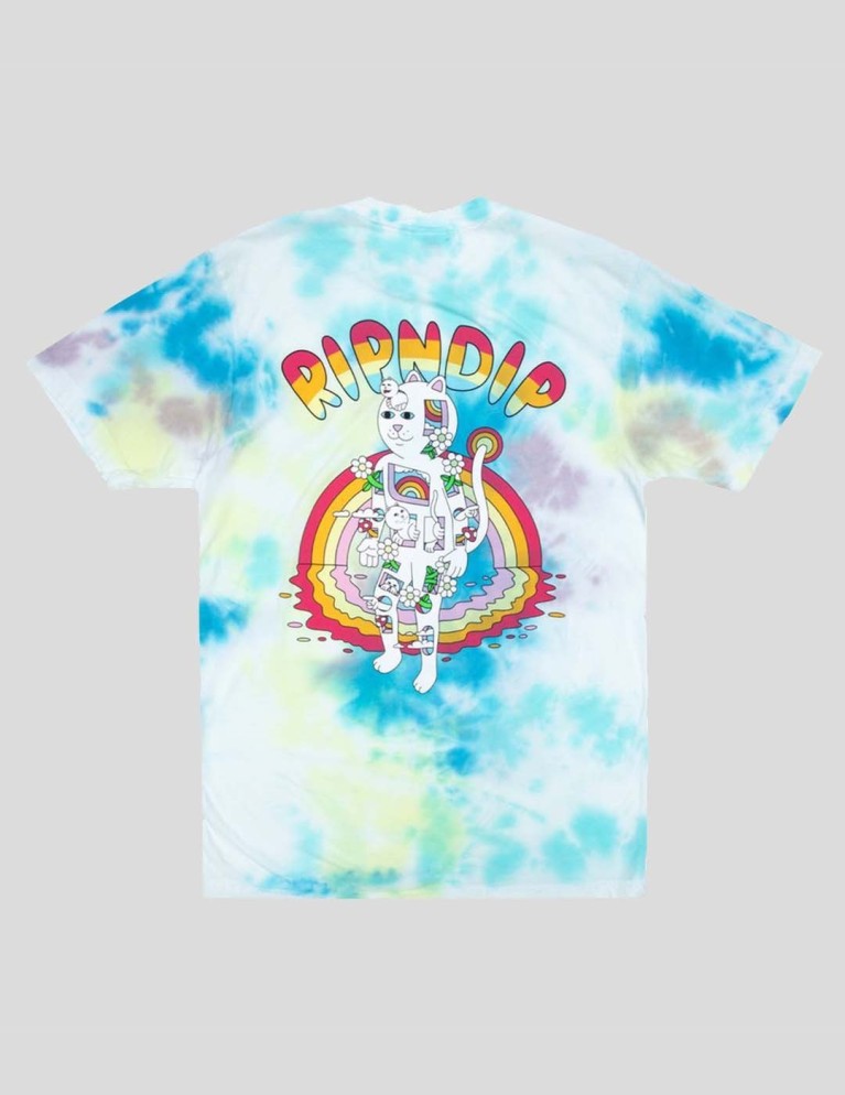 T-shirt RIPNDIP out of the box tee blue yellow tie dye